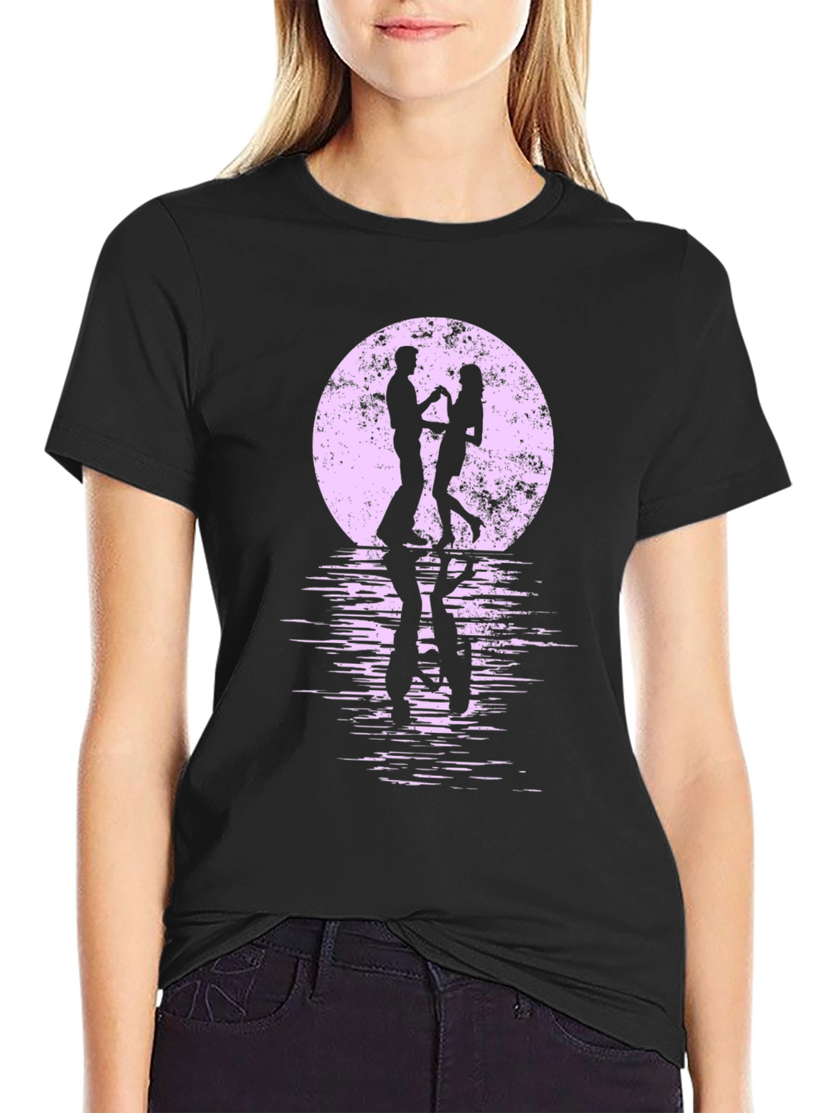 Romantic Dance T-Shirt - Moonlit Silhouette Tee