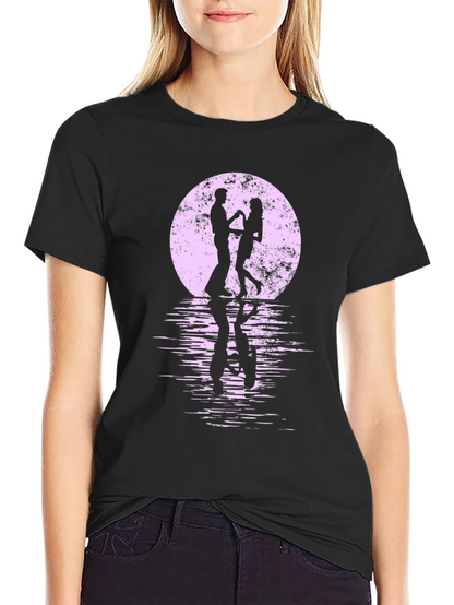 Romantic Dance T-Shirt - Moonlit Silhouette Tee