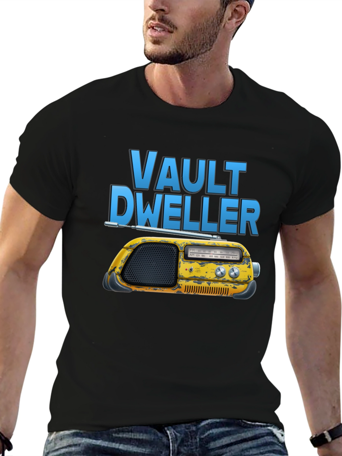 Vault Dweller Radio T-Shirt - Black Cotton Tee