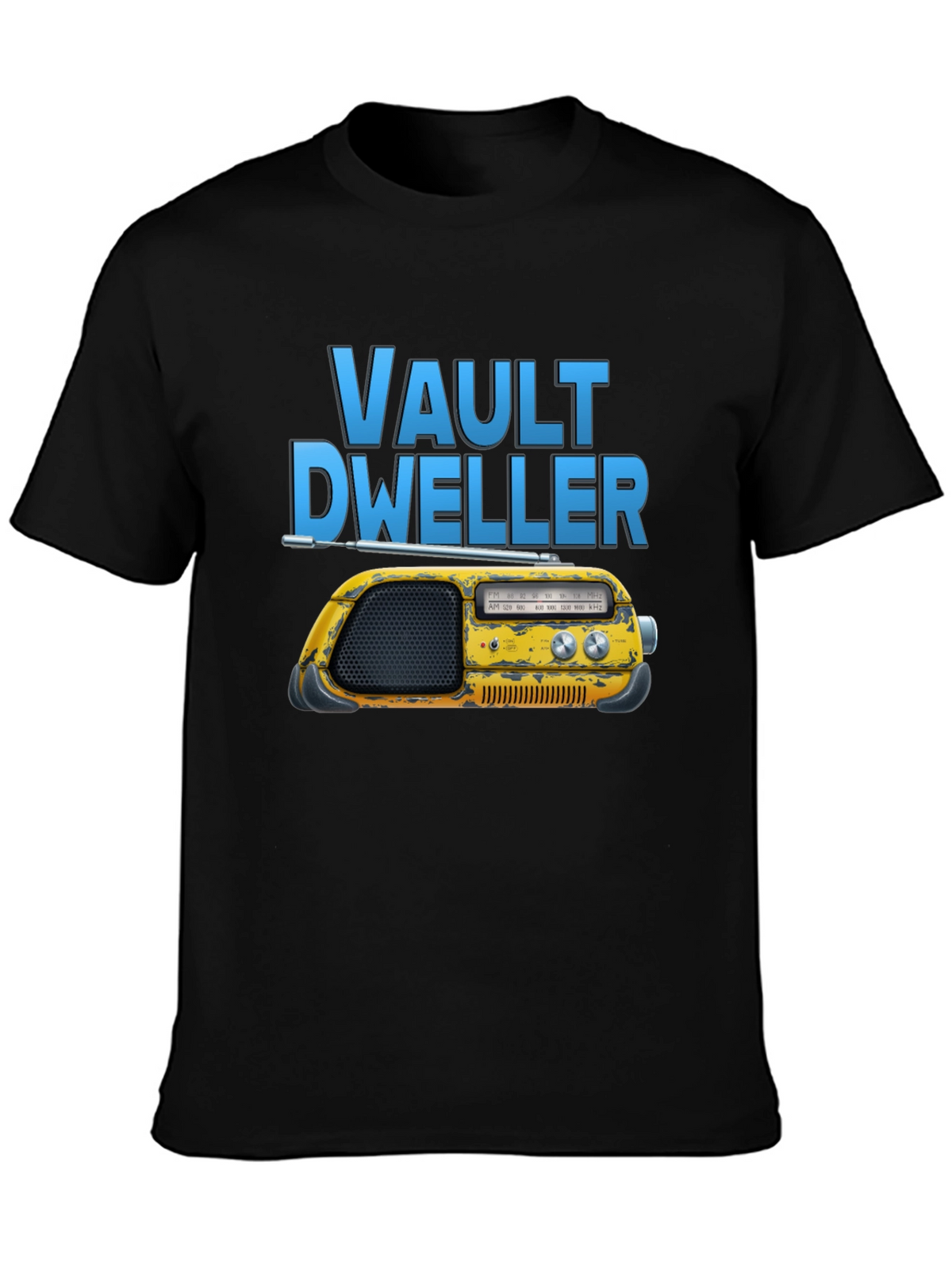 Vault Dweller Radio T-Shirt - Black Cotton Tee