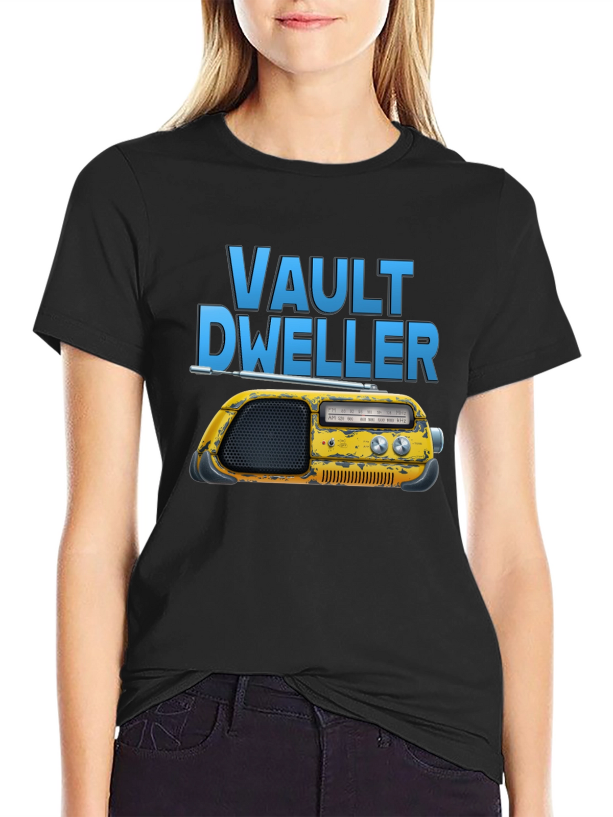 Vault Dweller Radio T-Shirt - Black Cotton Tee