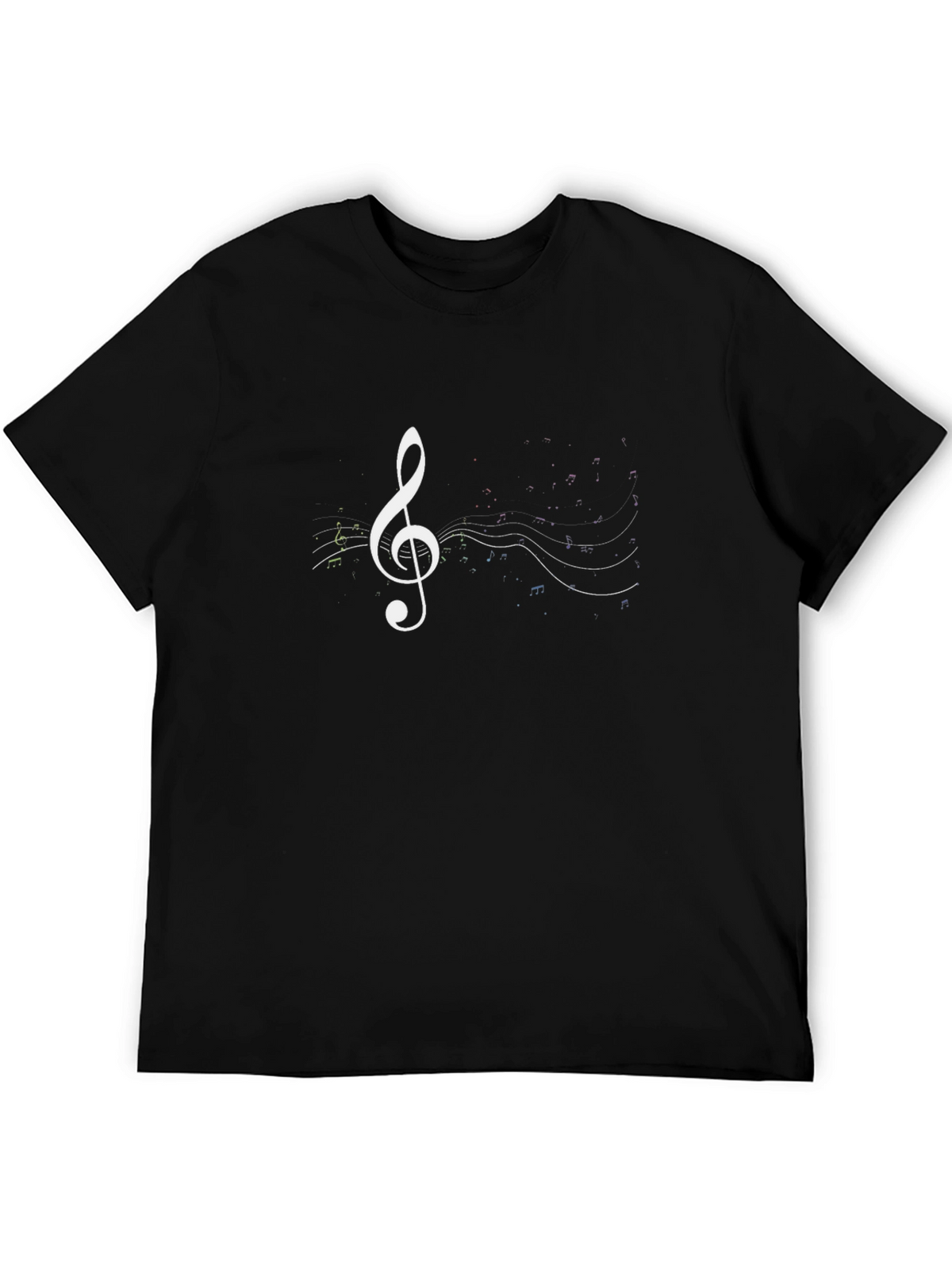 Music Treble Clef Graphic Tee - Black Cotton T-Shirt