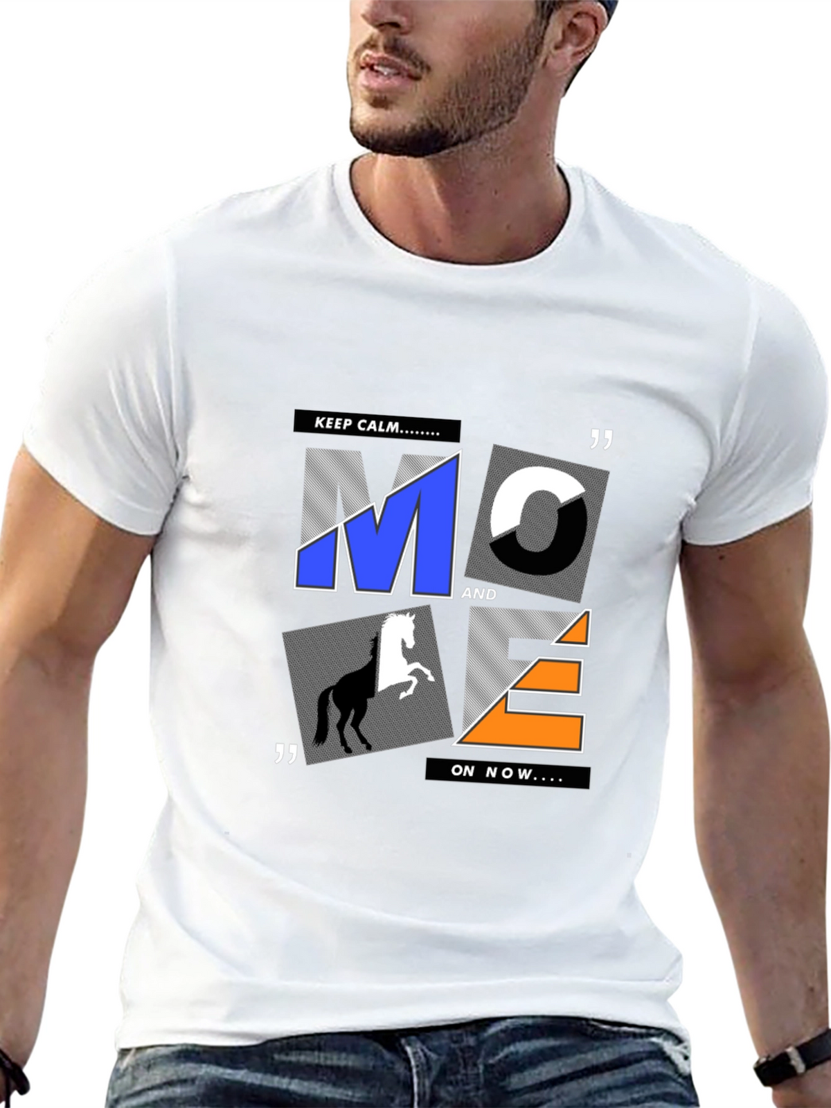 Graphic Print Mens T-Shirt - Black