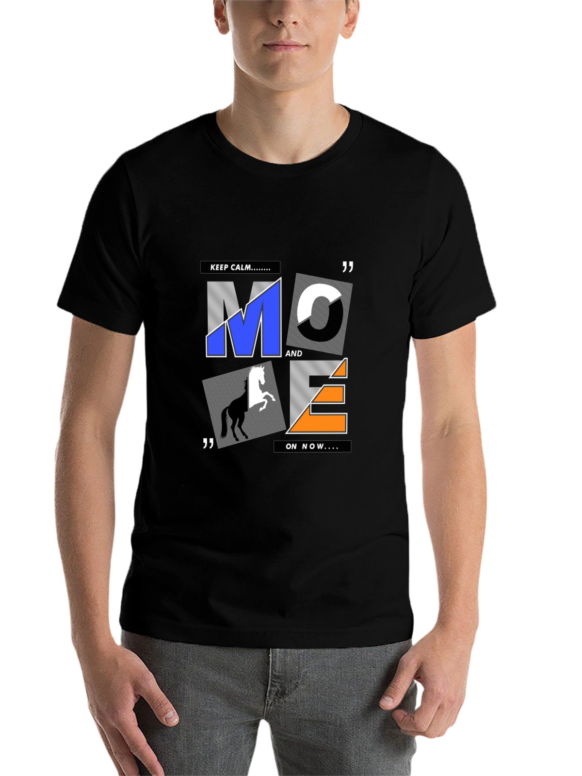 Graphic Print Mens T-Shirt - Black