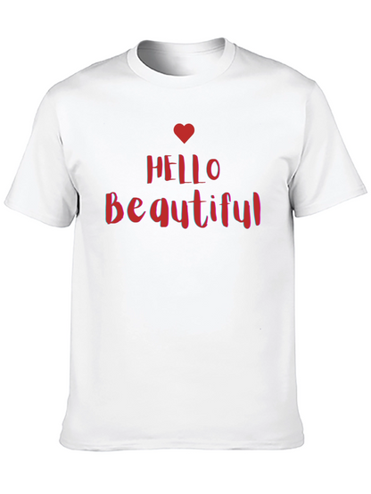 Hello Beautiful Graphic Tee - Stylish Black T-Shirt