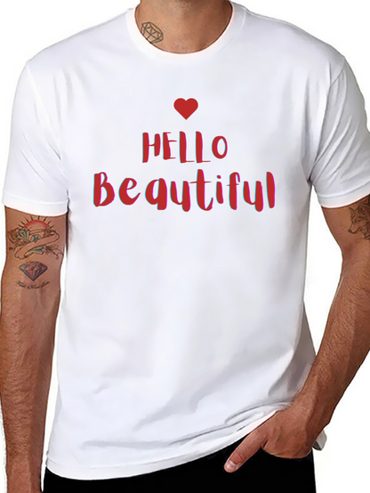 Hello Beautiful Graphic Tee - Stylish Black T-Shirt