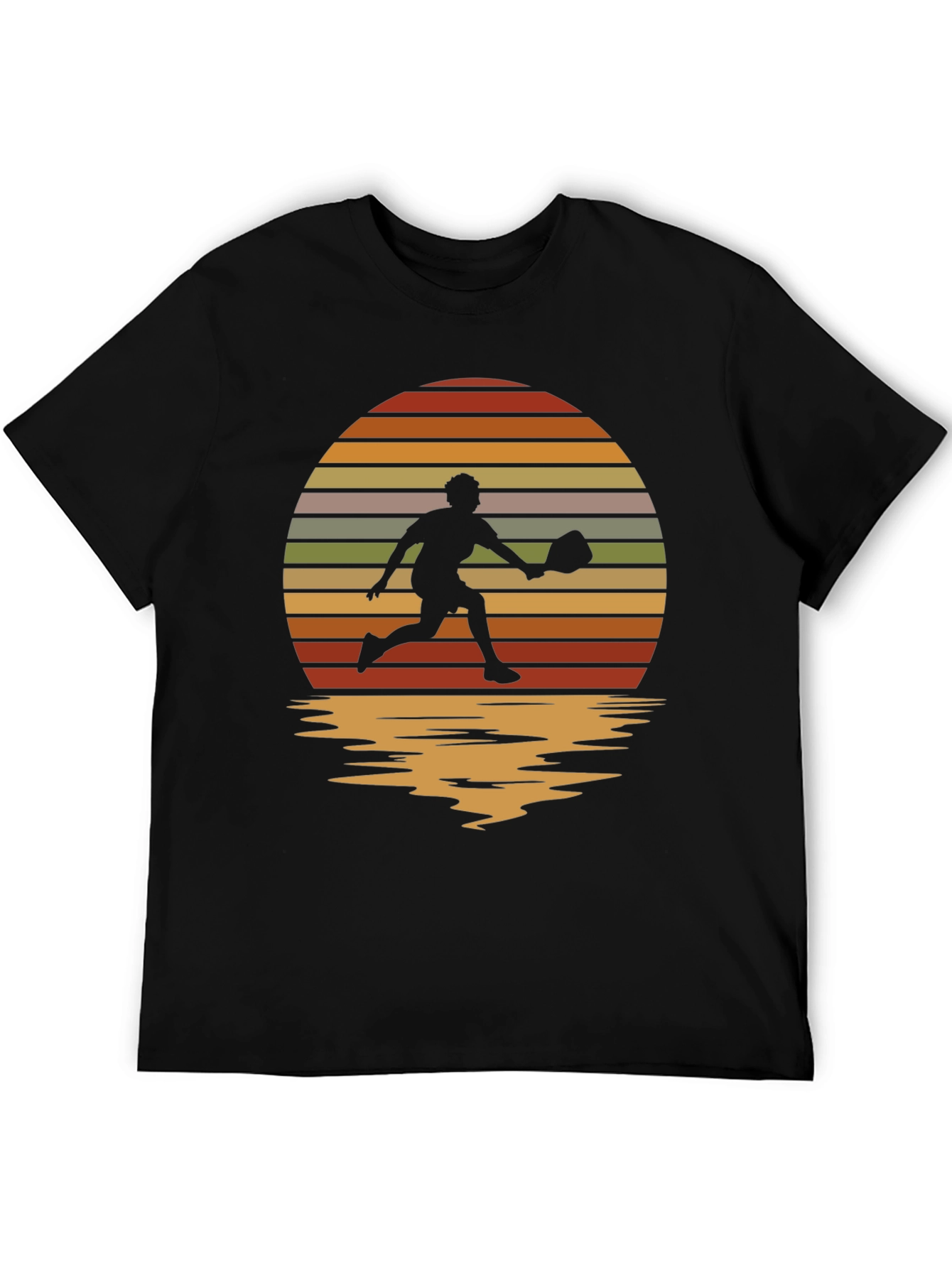 Retro Sunset Pickleball Player Graphic T-Shirt