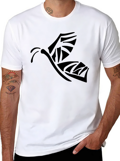 Tribal Butterfly Graphic Black T-Shirt