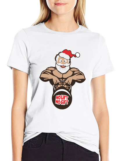 No Lift No Gift Santa Black T-Shirt