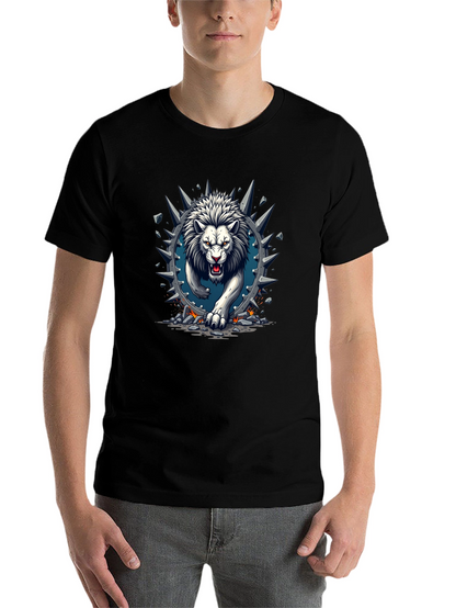 Lion Graphic Print Crew Neck Tee