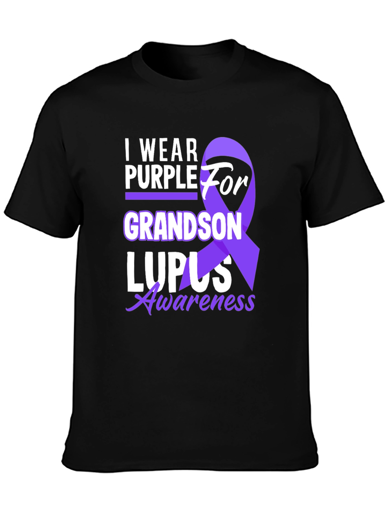 Purple Lupus Awareness Grandson T-Shirt