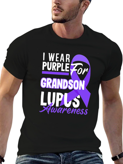 Purple Lupus Awareness Grandson T-Shirt