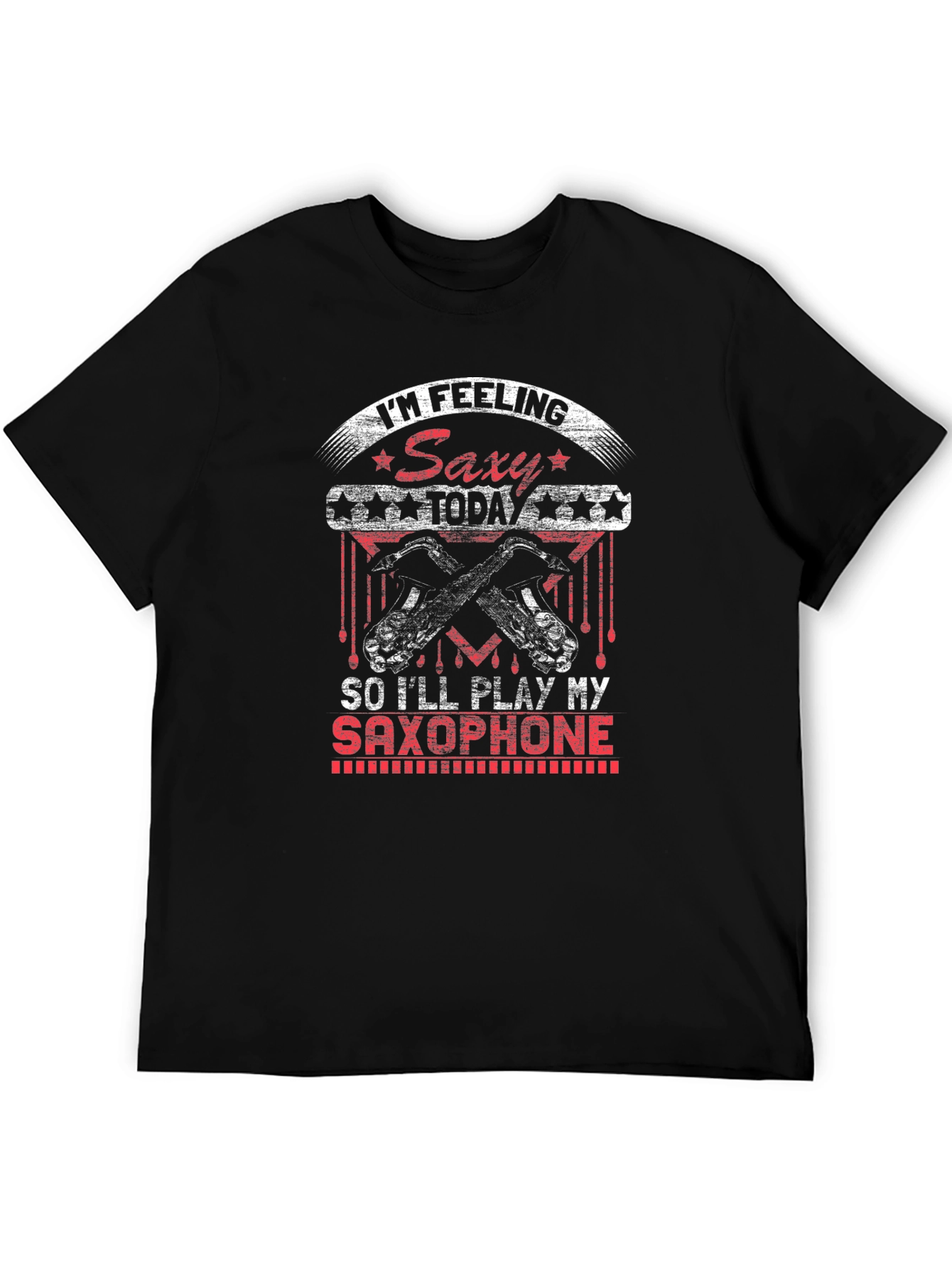 Saxy Saxophone Player Black T-Shirt