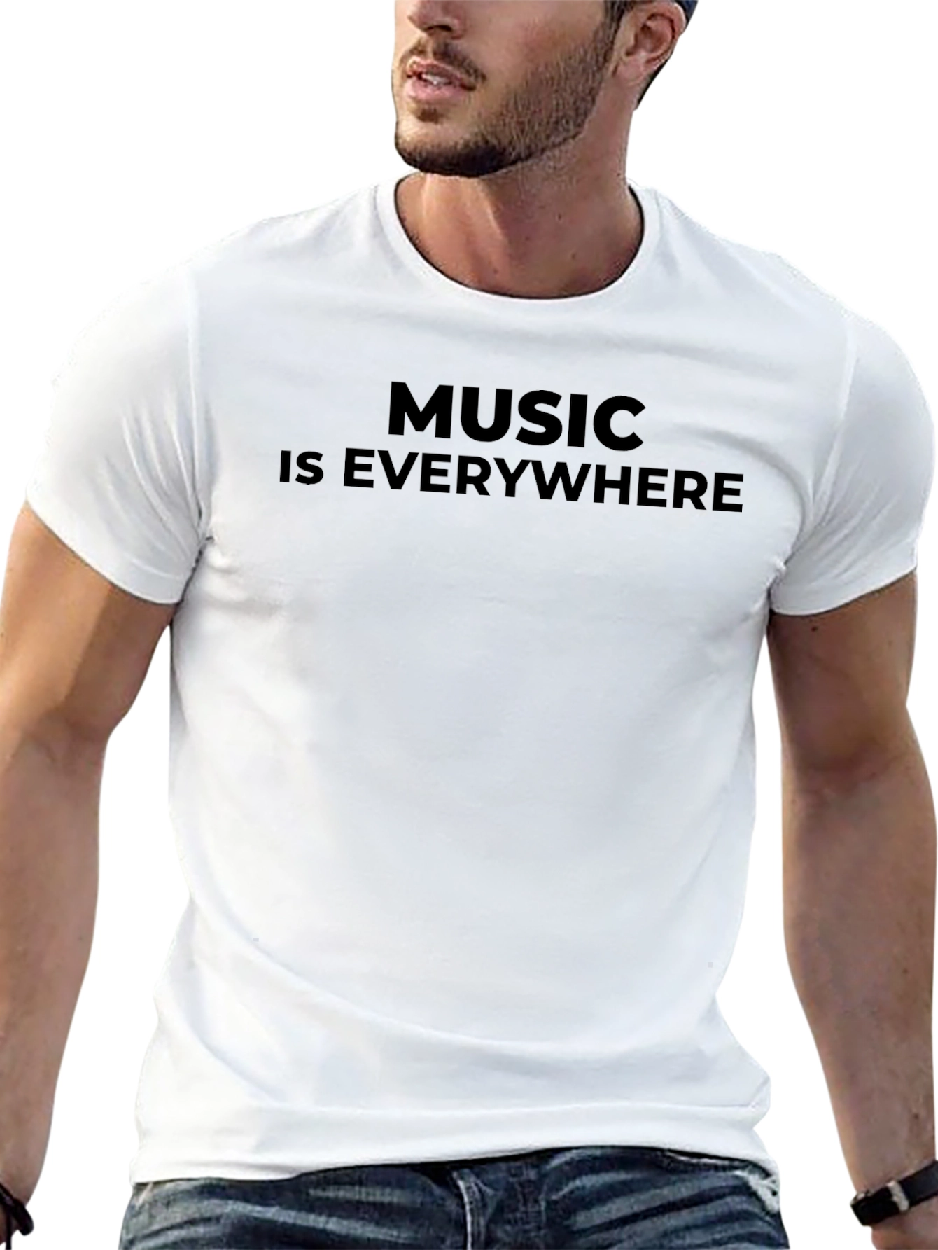 Music Is Everywhere Black Graphic Tee