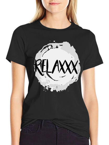 Relaxxx Black T-Shirt - Casual Graphic Tee