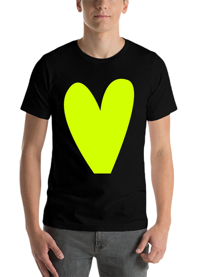 Bold Heart Graphic Tee - Black Cotton Casual Shirt