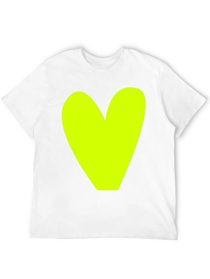 Bold Heart Graphic Tee - Black Cotton Casual Shirt