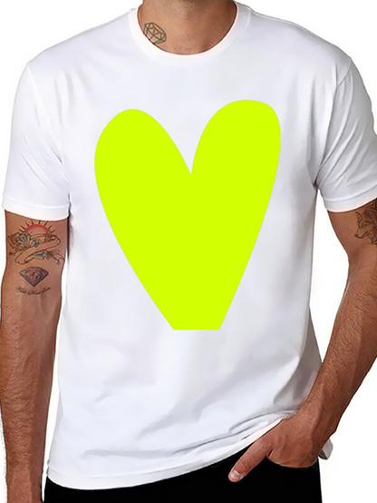 Bold Heart Graphic Tee - Black Cotton Casual Shirt
