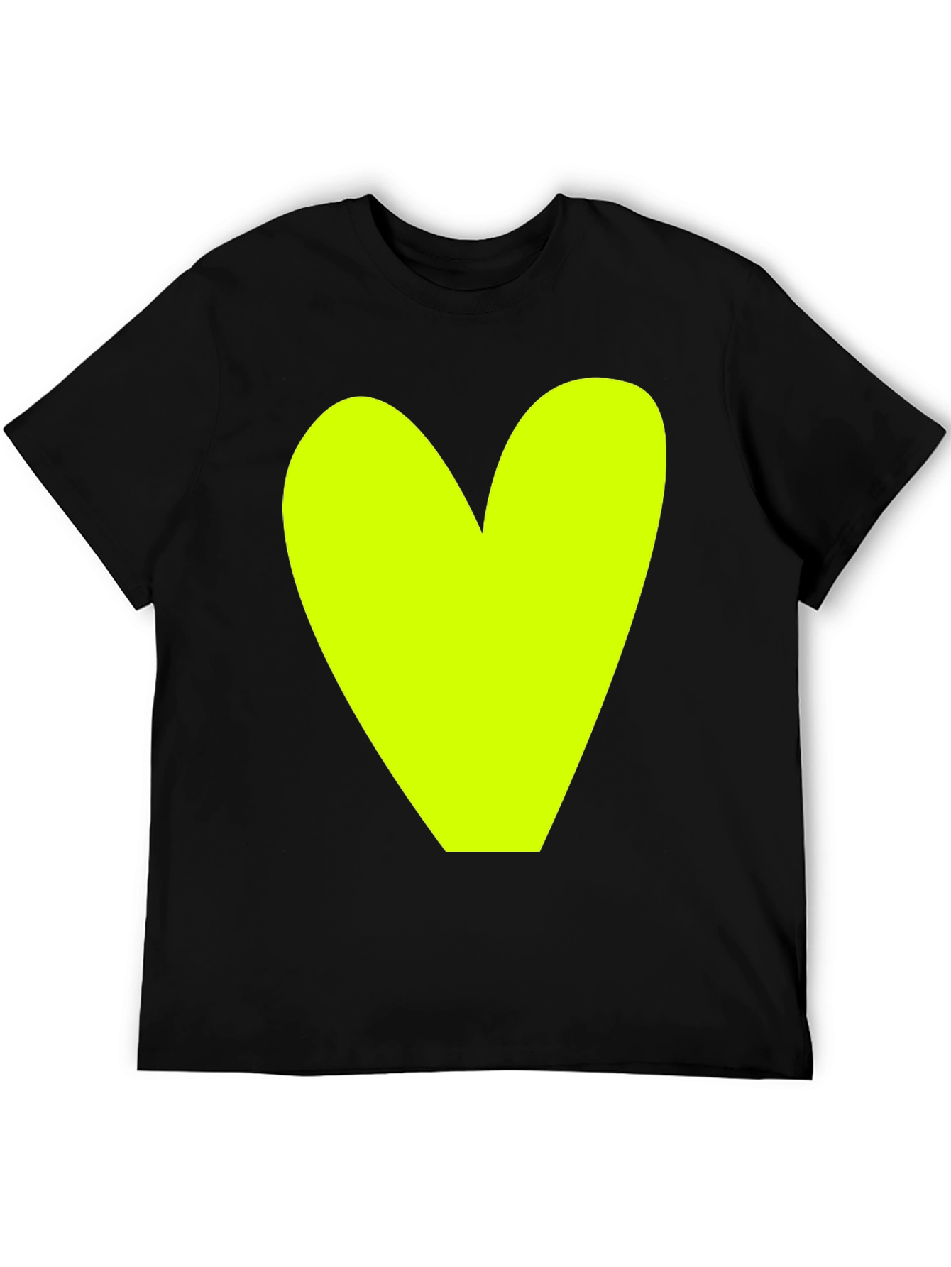 Bold Heart Graphic Tee - Black Cotton Casual Shirt
