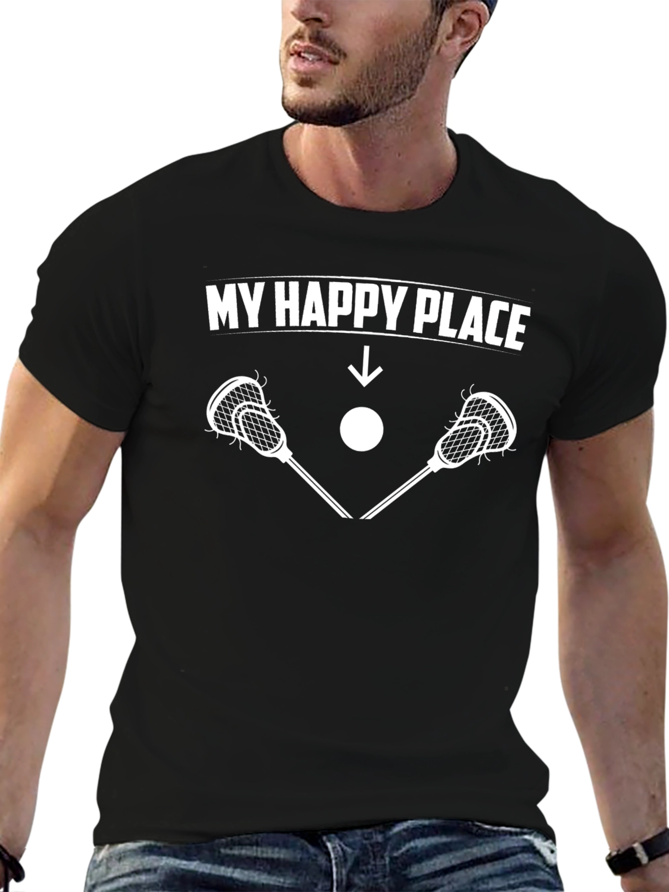 My Happy Place Lacrosse T-Shirt - Black