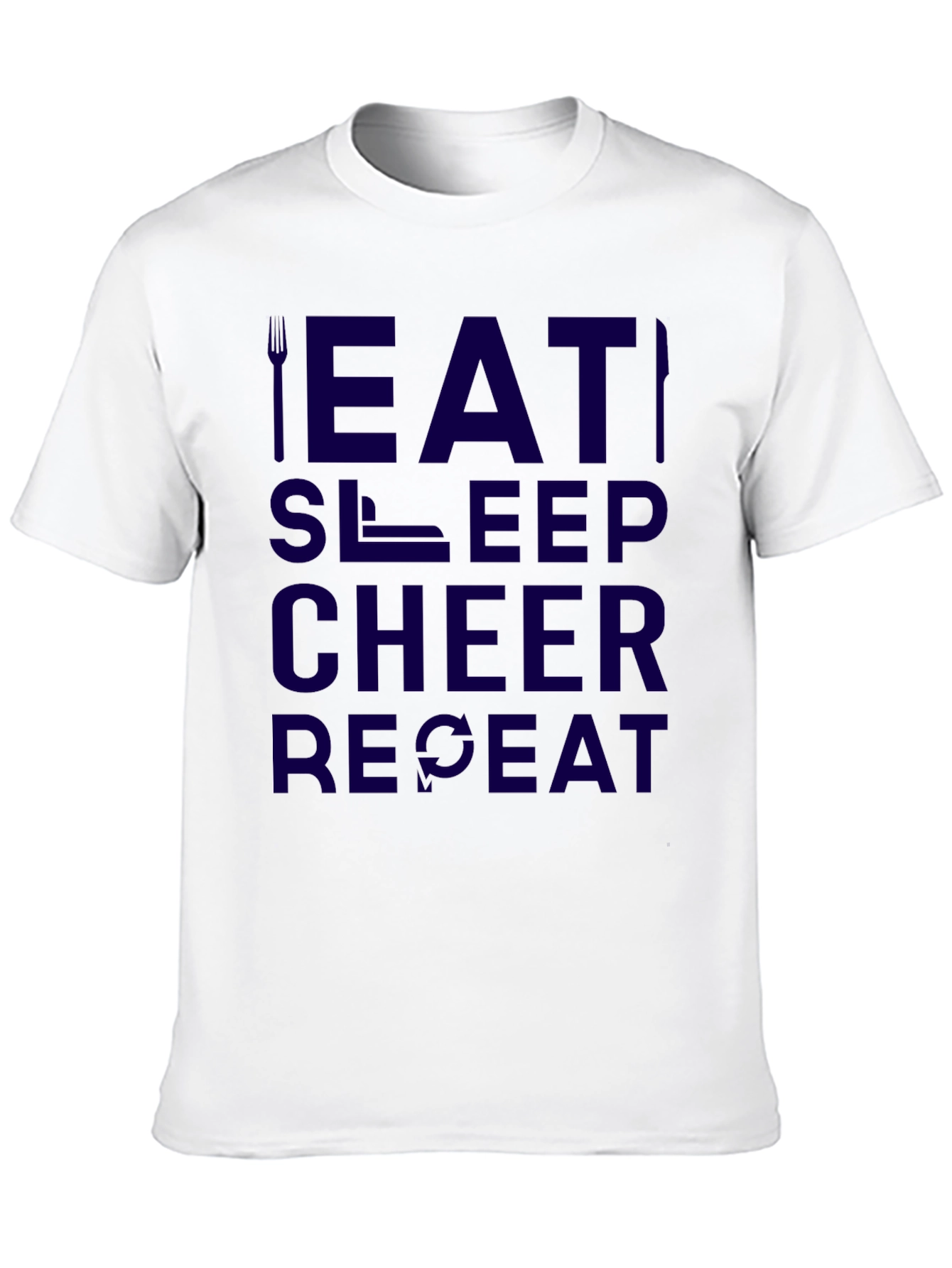 Eat Sleep Cheer Repeat Black Graphic Tee