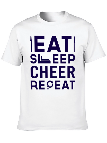 Eat Sleep Cheer Repeat Black Graphic Tee