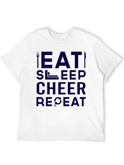 Eat Sleep Cheer Repeat Black Graphic Tee