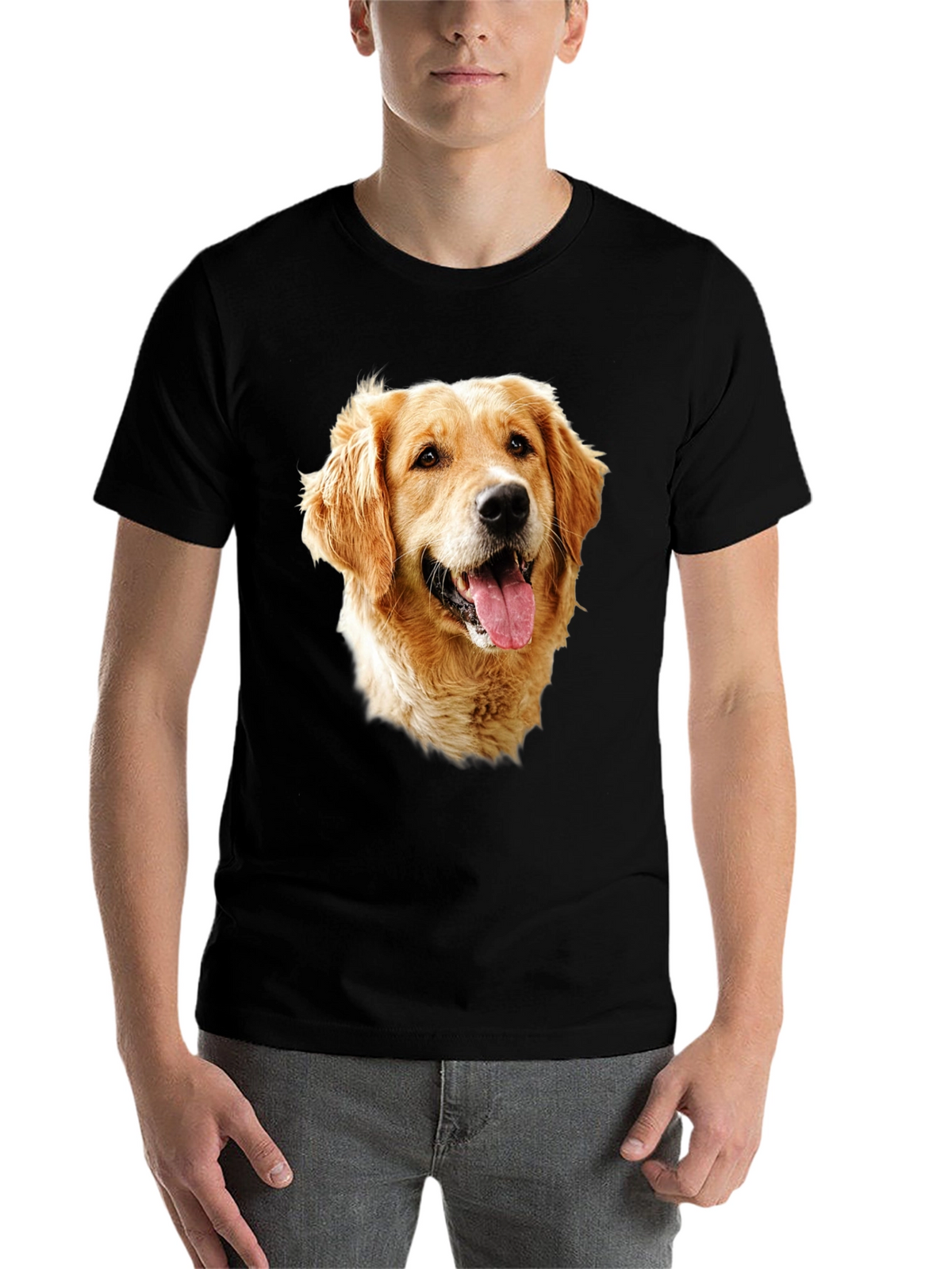 Golden Retriever Dog Graphic Tee - Black T-Shirt