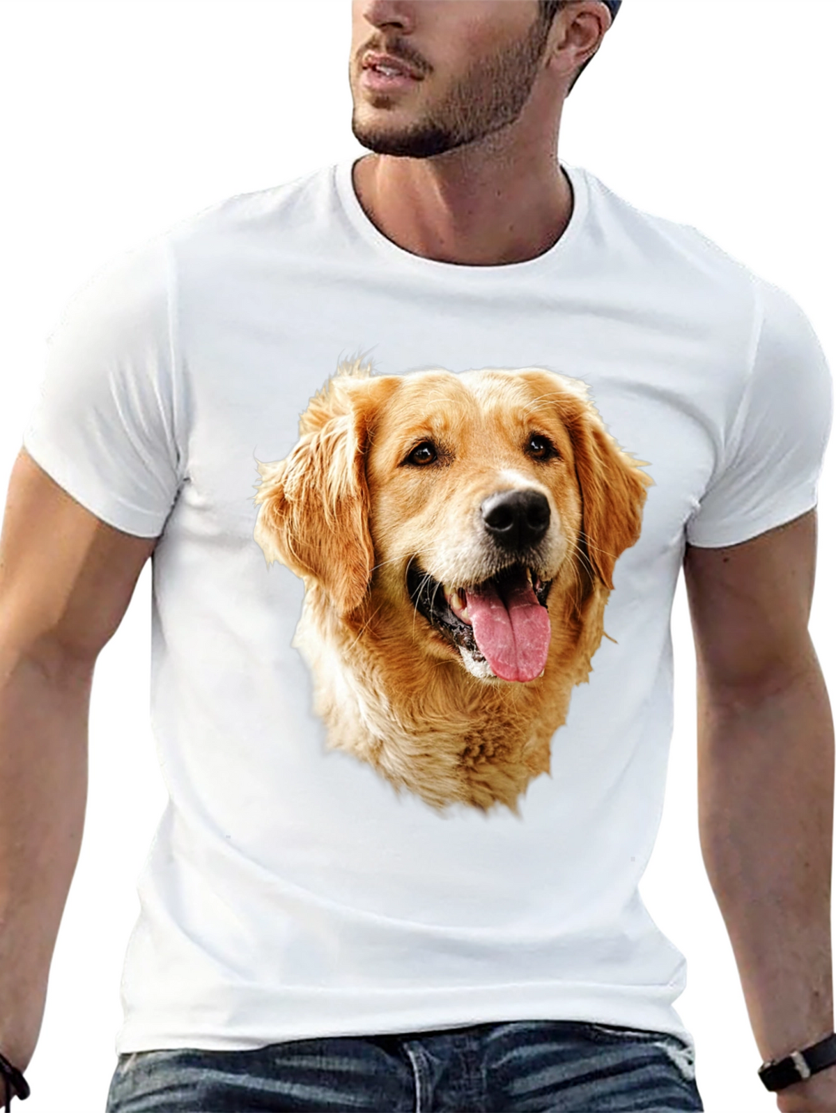 Golden Retriever Dog Graphic Tee - Black T-Shirt