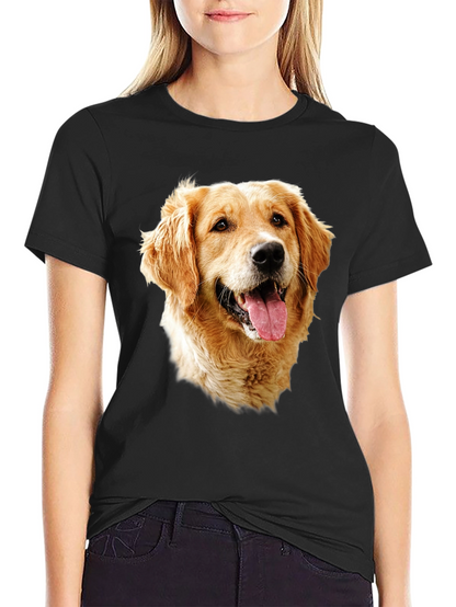 Golden Retriever Dog Graphic Tee - Black T-Shirt