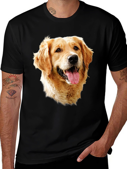 Golden Retriever Dog Graphic Tee - Black T-Shirt