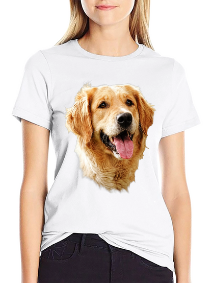 Golden Retriever Dog Graphic Tee - Black T-Shirt