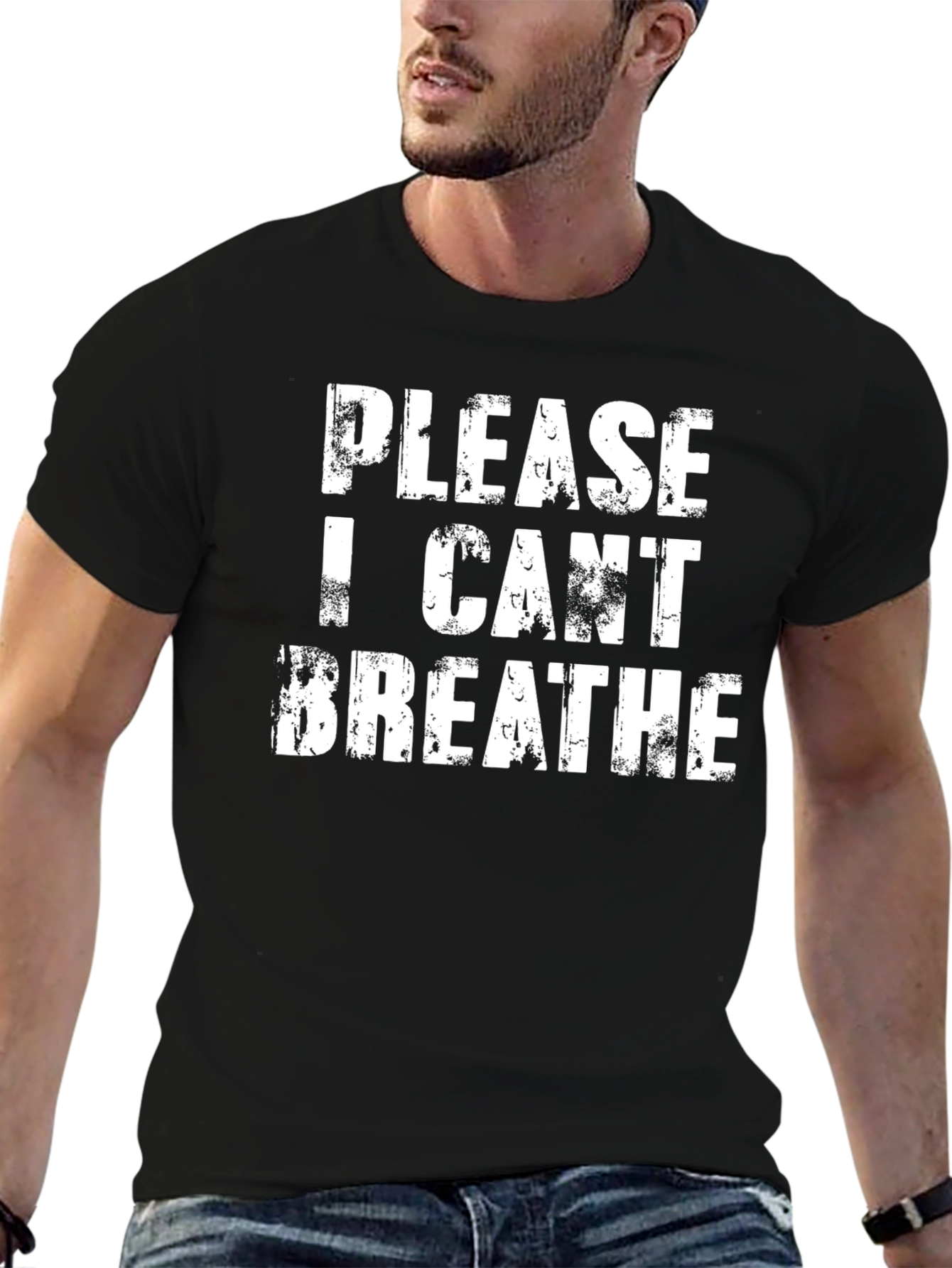 Distressed I Cant Breathe Black T-Shirt