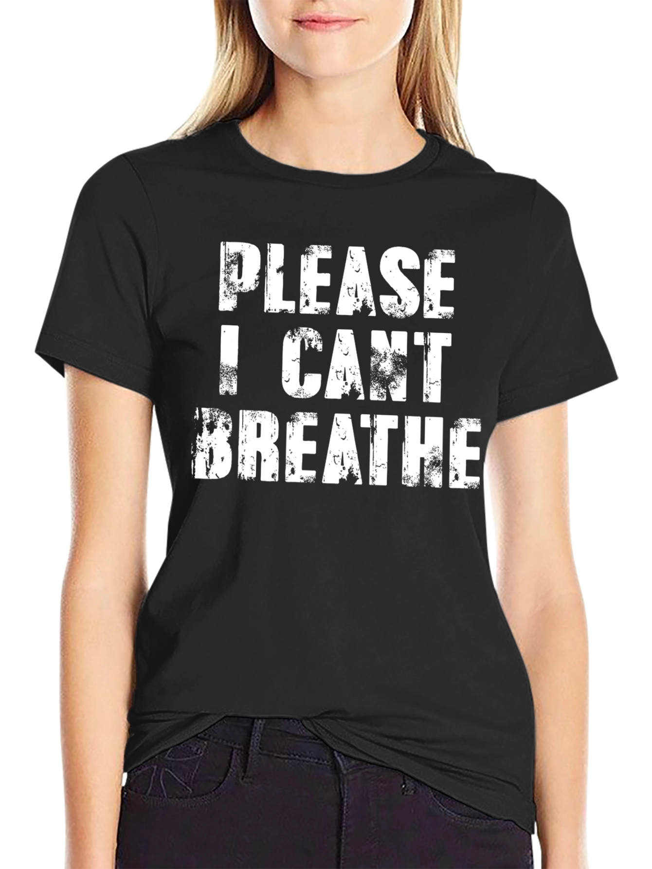 Distressed I Cant Breathe Black T-Shirt