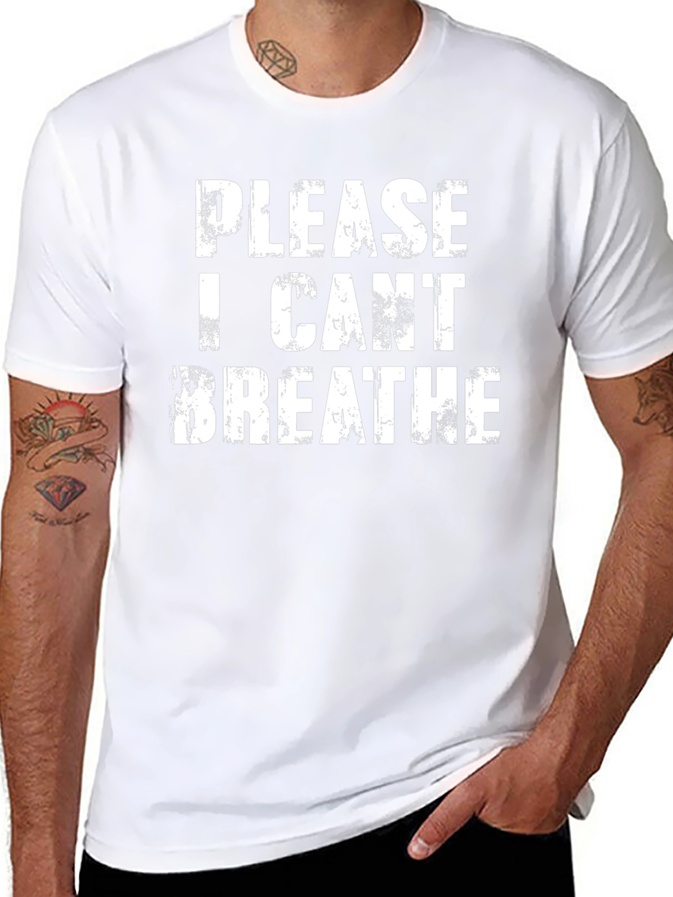 Distressed I Cant Breathe Black T-Shirt