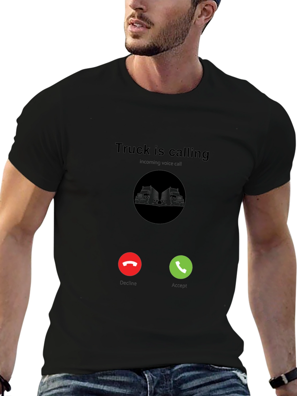 Truck Is Calling Black T-Shirt