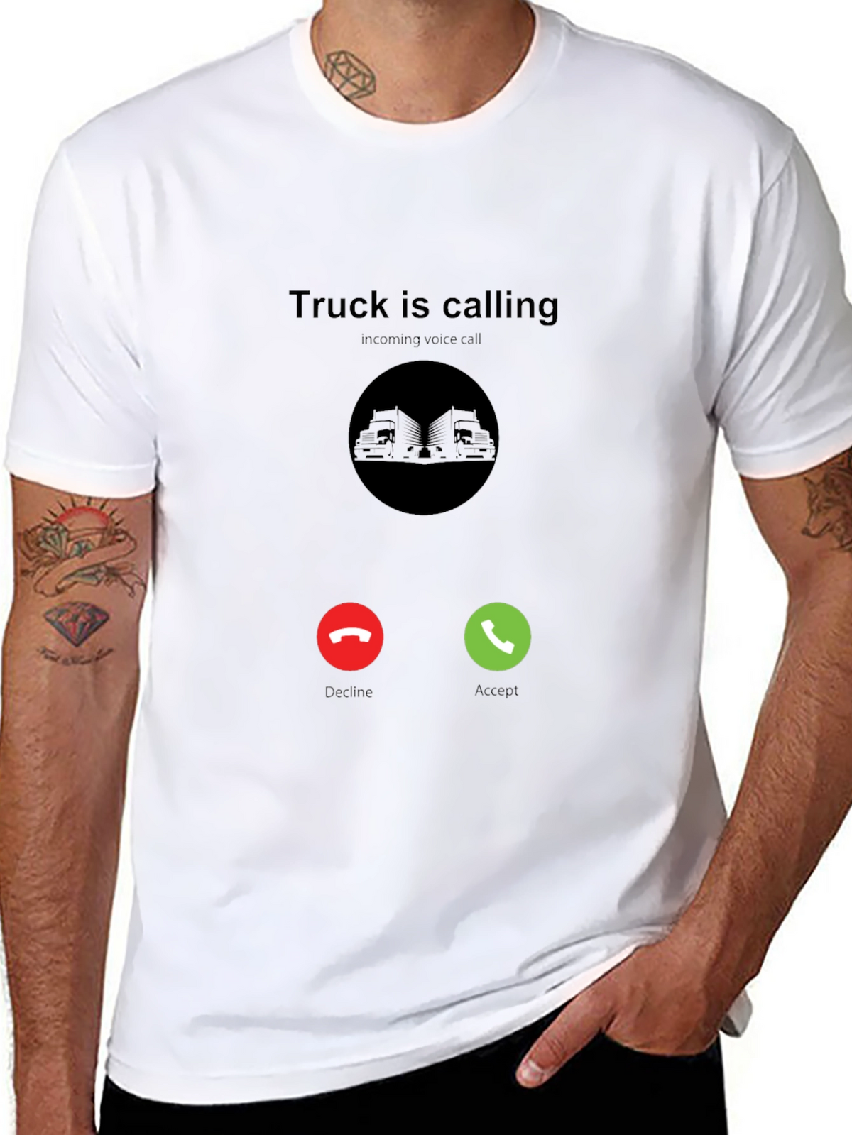Truck Is Calling Black T-Shirt