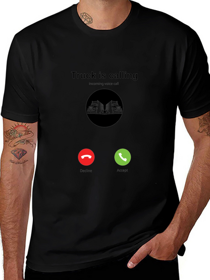 Truck Is Calling Black T-Shirt