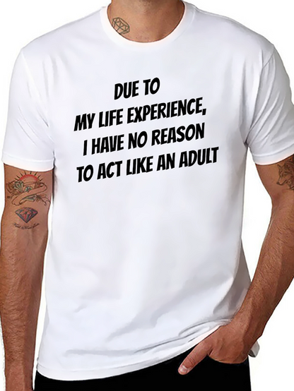 Humorous No Reason Graphic Tee - Black