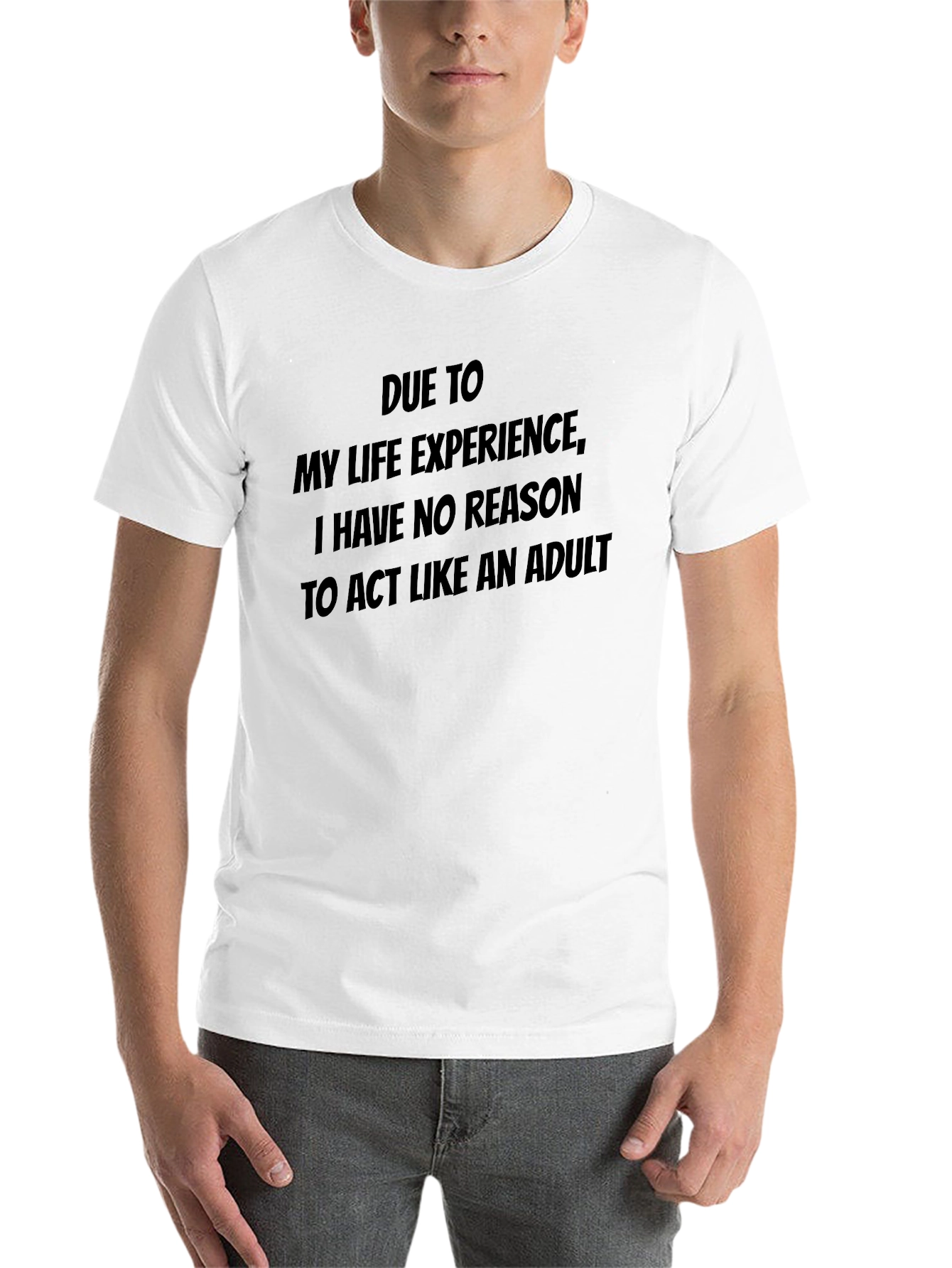 Humorous No Reason Graphic Tee - Black