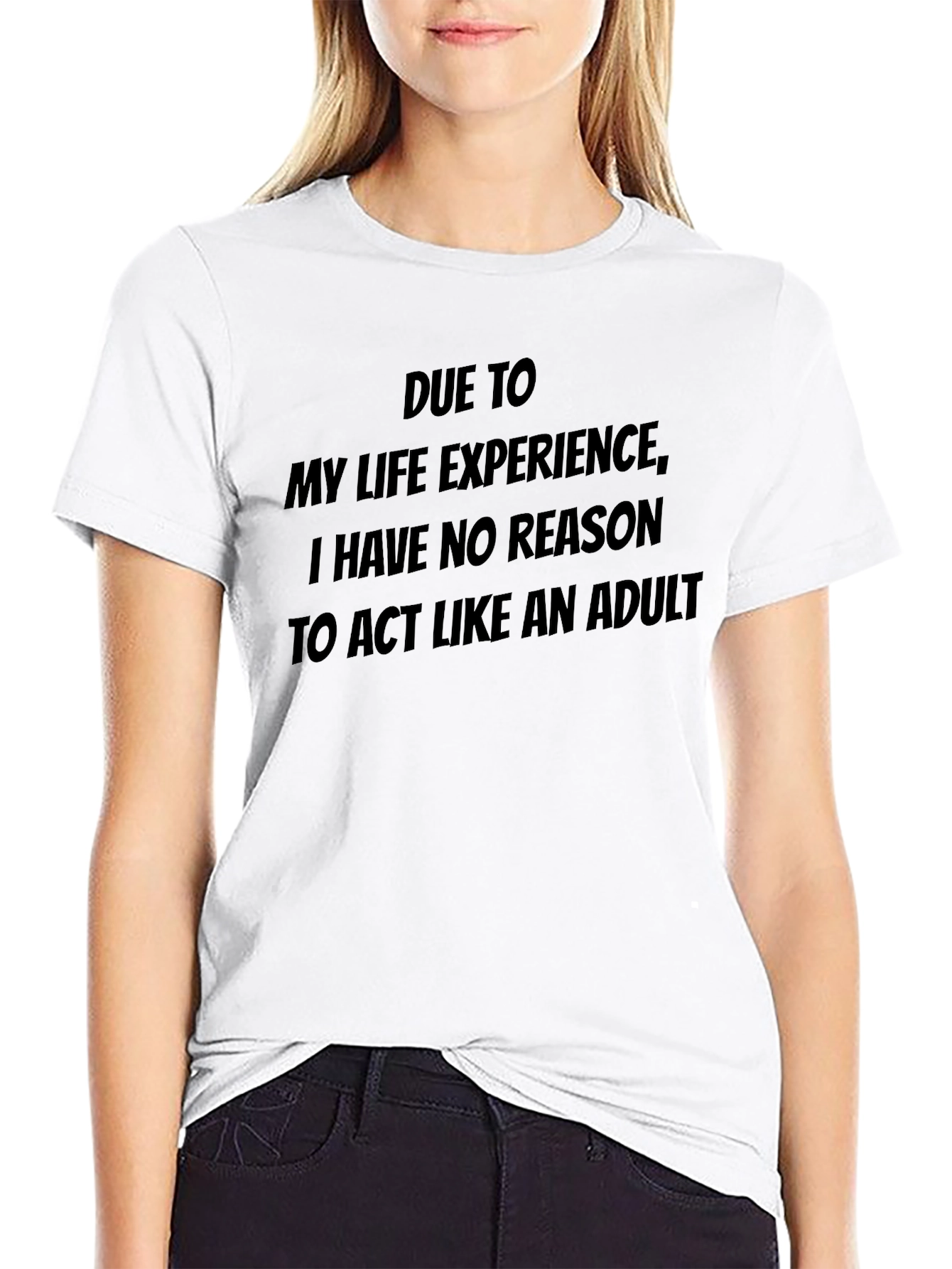 Humorous No Reason Graphic Tee - Black
