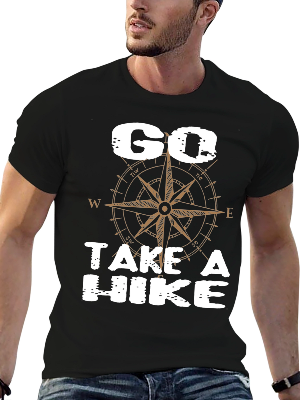 Go Take a Hike Compass Graphic T-Shirt