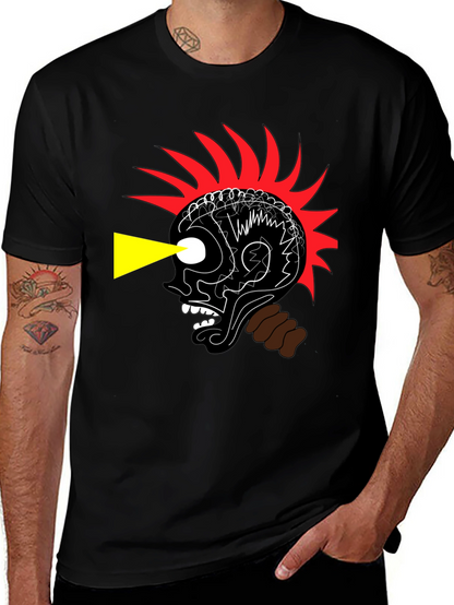 Edgy Graphic Print Black T-Shirt