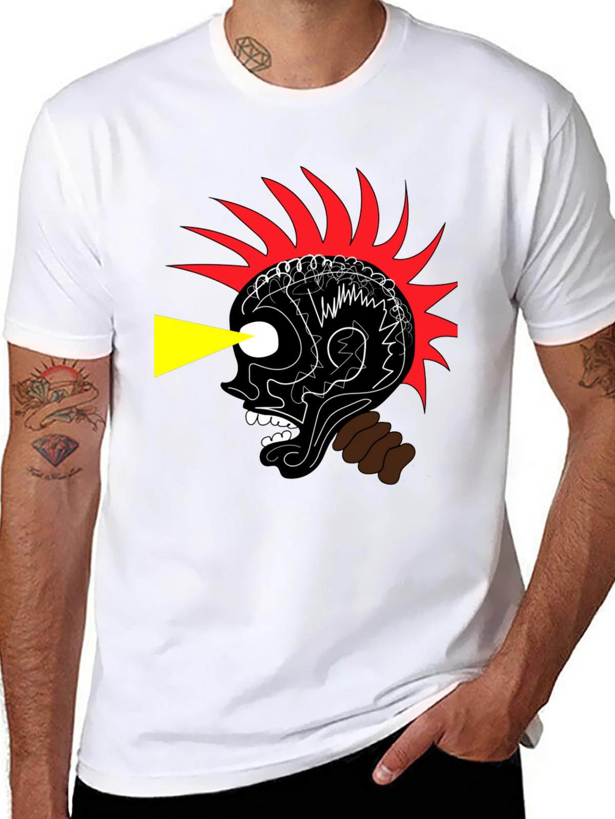 Edgy Graphic Print Black T-Shirt