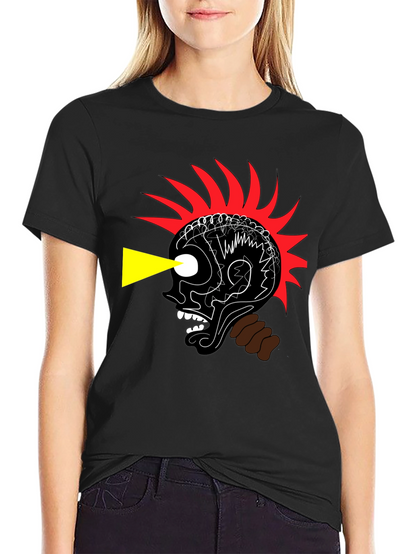 Edgy Graphic Print Black T-Shirt