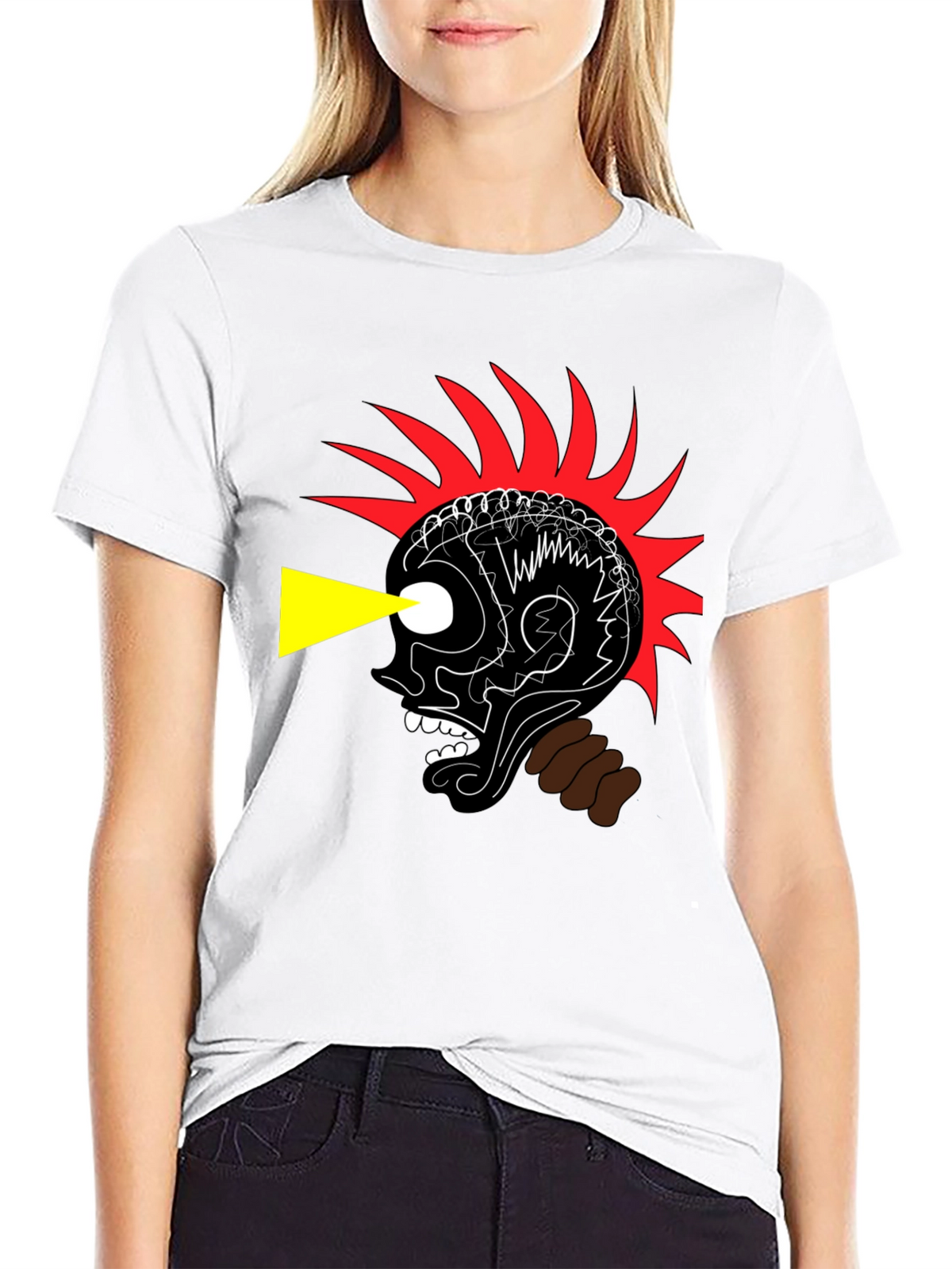 Edgy Graphic Print Black T-Shirt