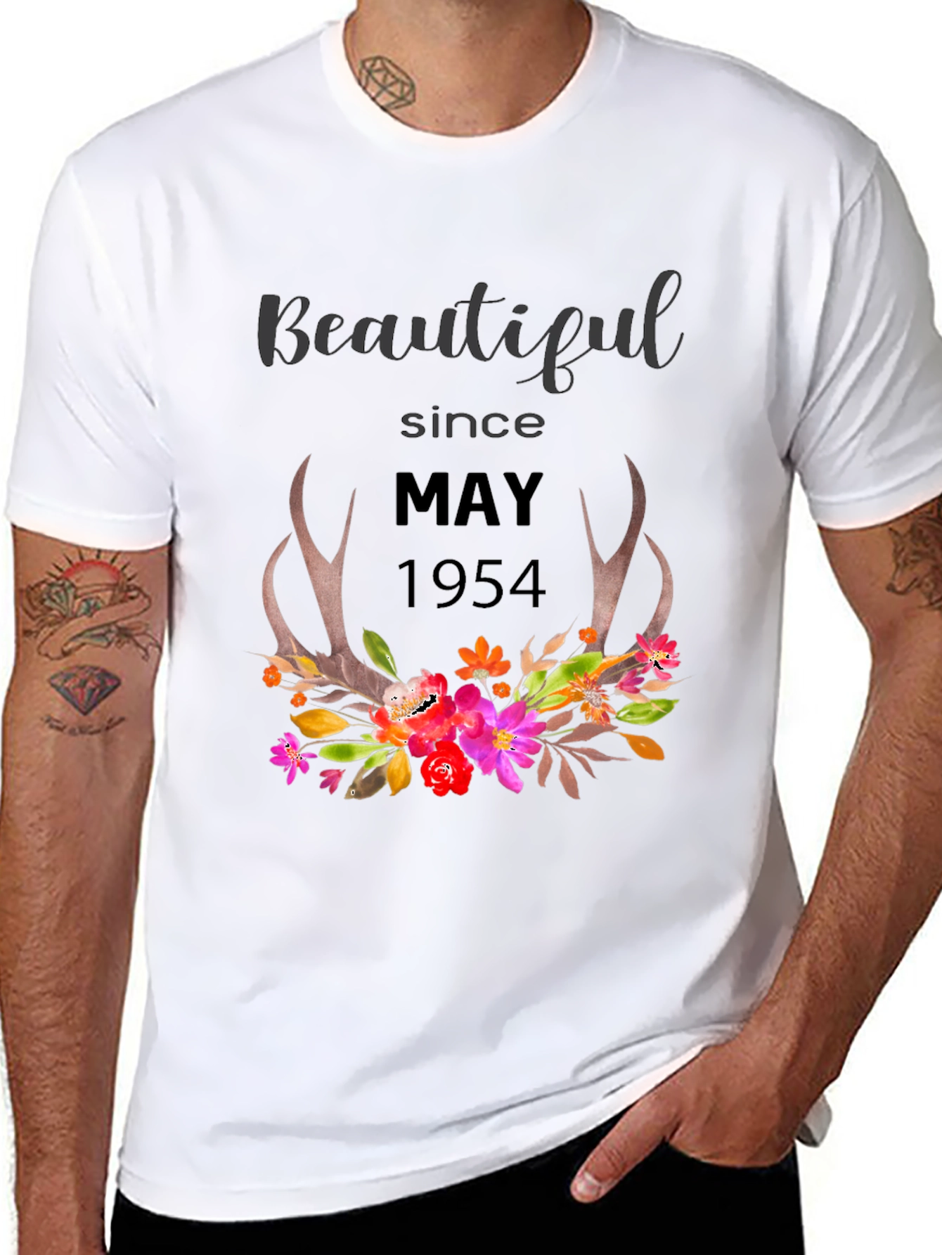 Beautiful Since May 1954 Floral Tee