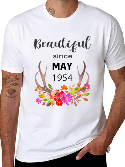 Beautiful Since May 1954 Floral Tee