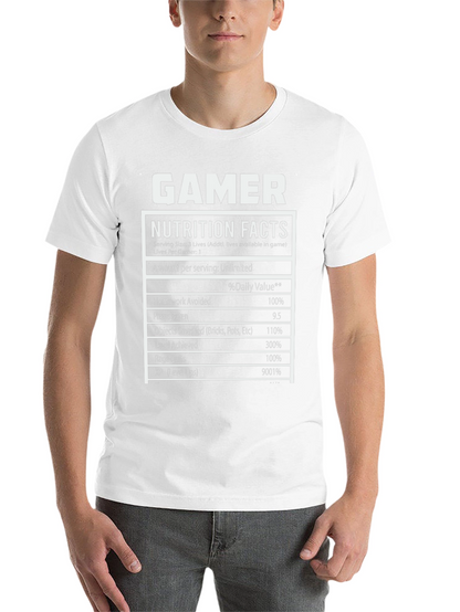 Gamer Nutrition Facts Black T-Shirt