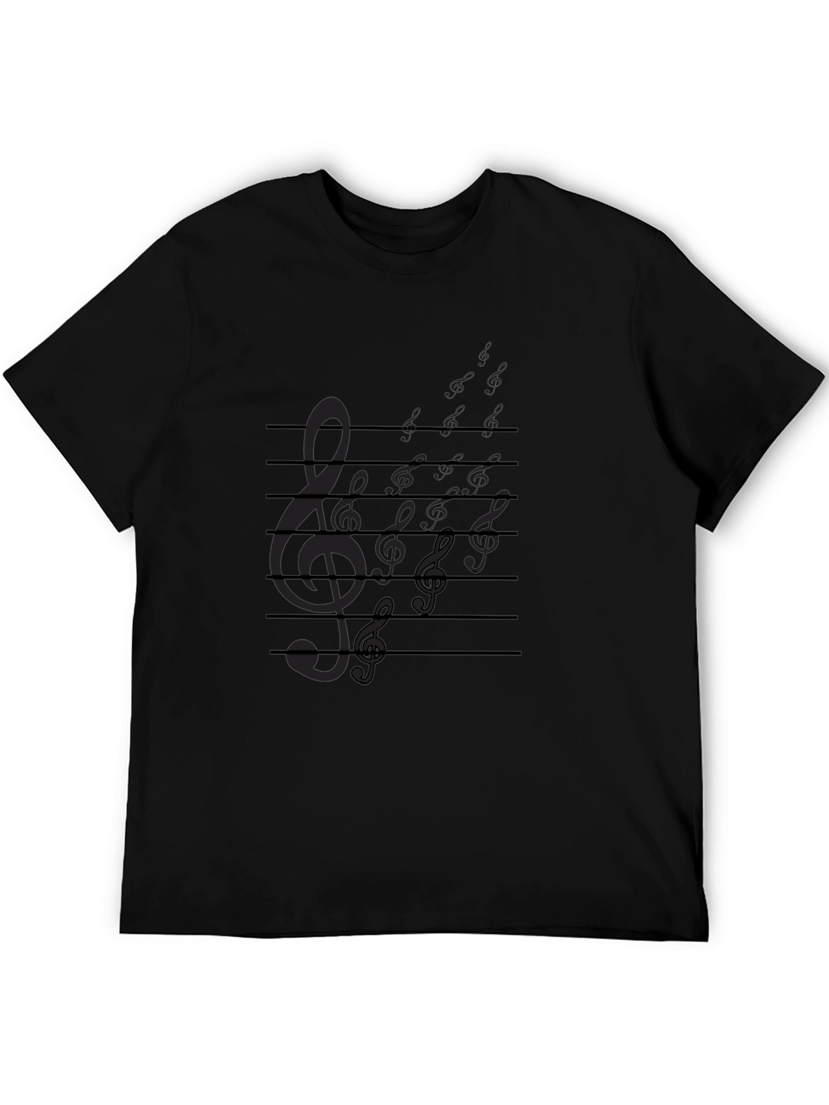 Music Note Graphic Tee - Black